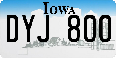 IA license plate DYJ800