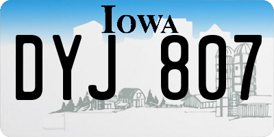 IA license plate DYJ807