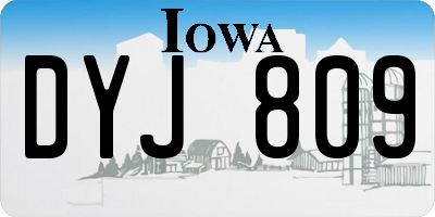 IA license plate DYJ809