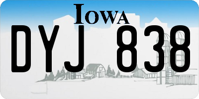 IA license plate DYJ838