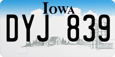IA license plate DYJ839