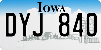 IA license plate DYJ840