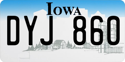 IA license plate DYJ860