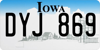 IA license plate DYJ869