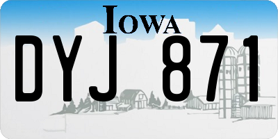 IA license plate DYJ871