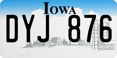 IA license plate DYJ876
