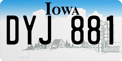 IA license plate DYJ881