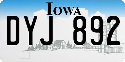 IA license plate DYJ892