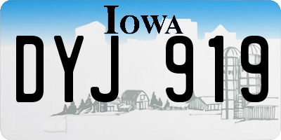 IA license plate DYJ919