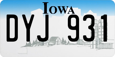 IA license plate DYJ931