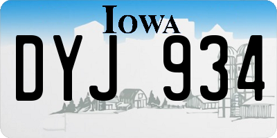 IA license plate DYJ934
