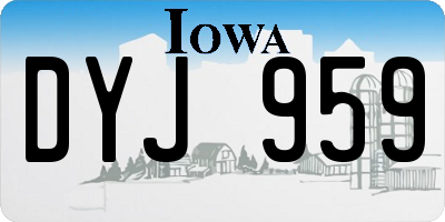 IA license plate DYJ959
