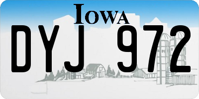 IA license plate DYJ972