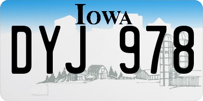 IA license plate DYJ978