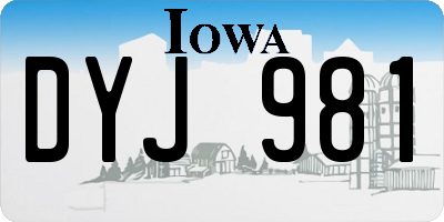 IA license plate DYJ981