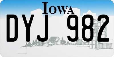 IA license plate DYJ982