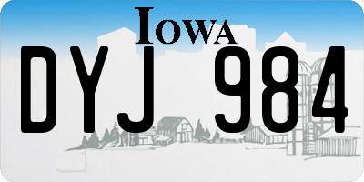 IA license plate DYJ984