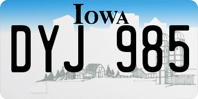 IA license plate DYJ985