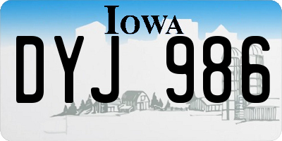 IA license plate DYJ986