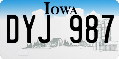 IA license plate DYJ987