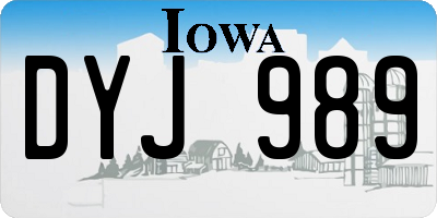 IA license plate DYJ989