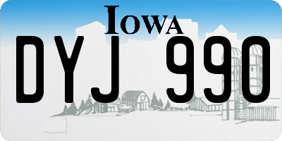 IA license plate DYJ990