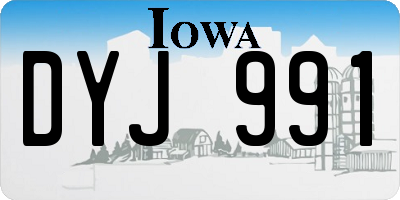IA license plate DYJ991