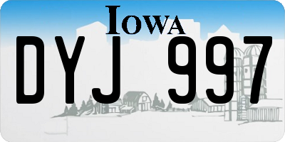 IA license plate DYJ997