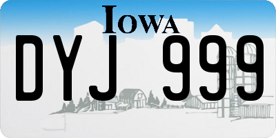 IA license plate DYJ999