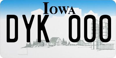 IA license plate DYK000