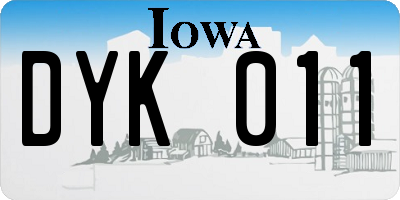 IA license plate DYK011