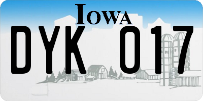 IA license plate DYK017