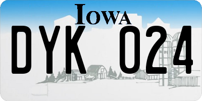IA license plate DYK024