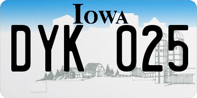 IA license plate DYK025