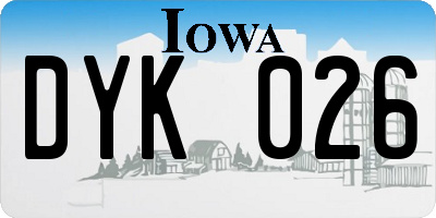 IA license plate DYK026