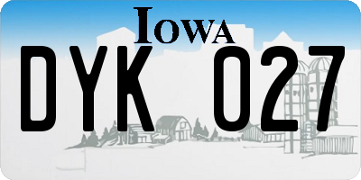 IA license plate DYK027