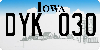 IA license plate DYK030