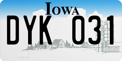 IA license plate DYK031