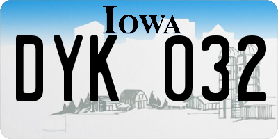 IA license plate DYK032