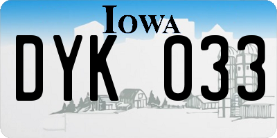 IA license plate DYK033