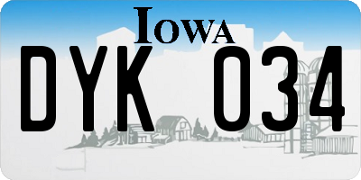 IA license plate DYK034