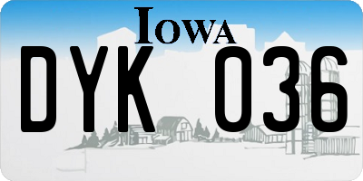 IA license plate DYK036