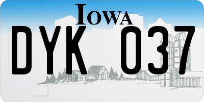 IA license plate DYK037