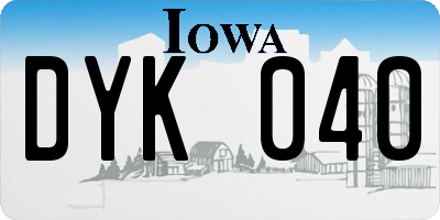 IA license plate DYK040