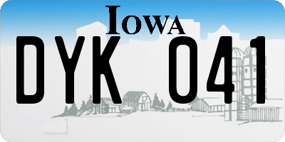 IA license plate DYK041