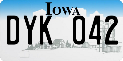 IA license plate DYK042