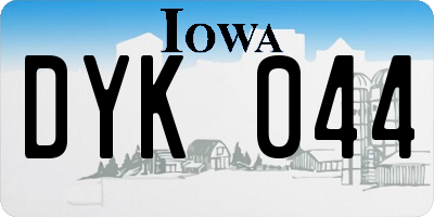 IA license plate DYK044