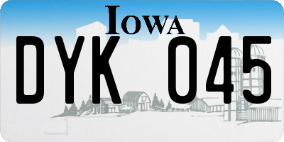 IA license plate DYK045