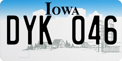 IA license plate DYK046