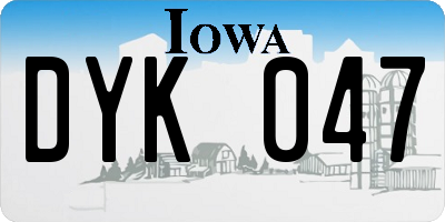 IA license plate DYK047